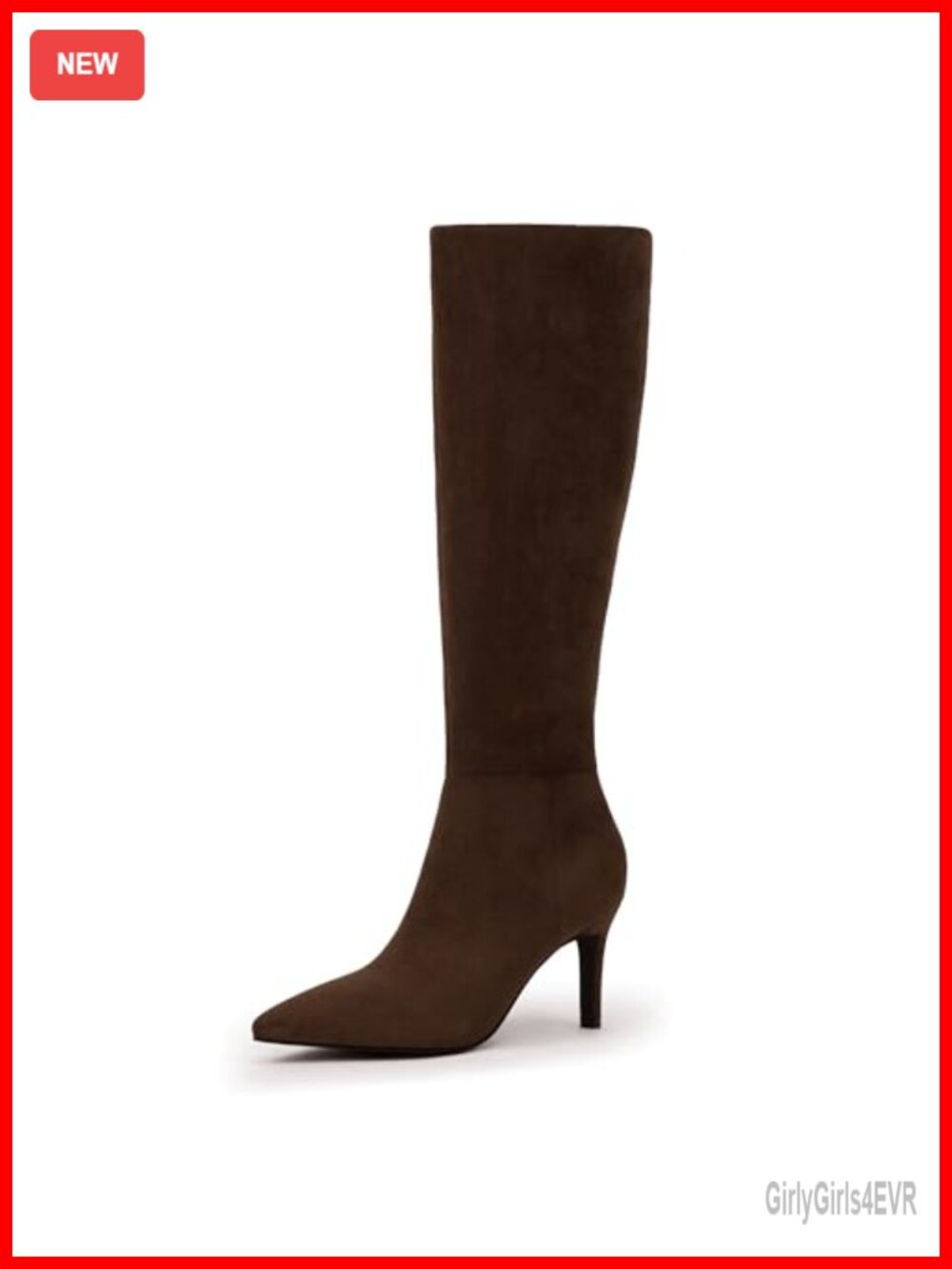 Women's Pointed Toe Stiletto Knee High Boots Faux Suede Tall Boots Fall